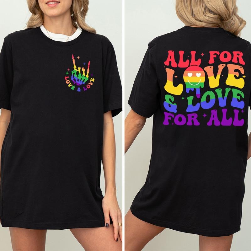 All Love Pride Ally Smiley Lgbt Gay LGBTQ Month - Adult & Kids T-Shirts, Sweatshirts & Hoodies apparel design preview 1