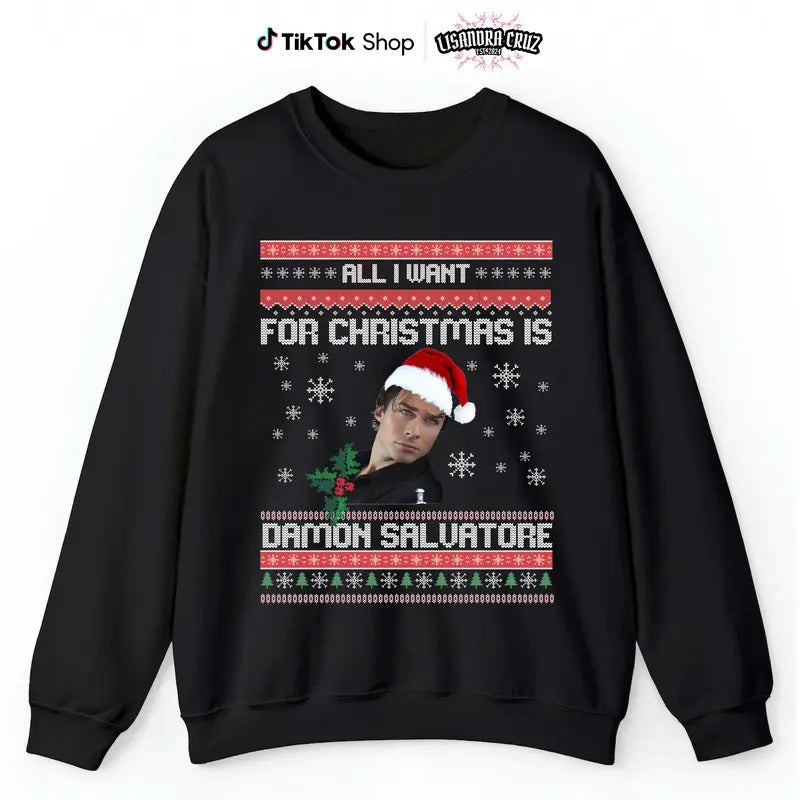 All I Want Is Damon Salvatore Comfort Cotton Classic - Adult & Kids T-Shirts, Sweatshirts & Hoodies apparel design preview 1