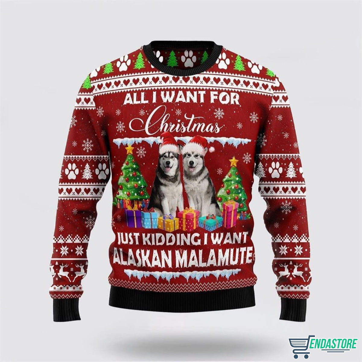 All I Want For Christmas is Alaskan Malamute 3D Ugly Christmas Sweater - Holiday Gift product image