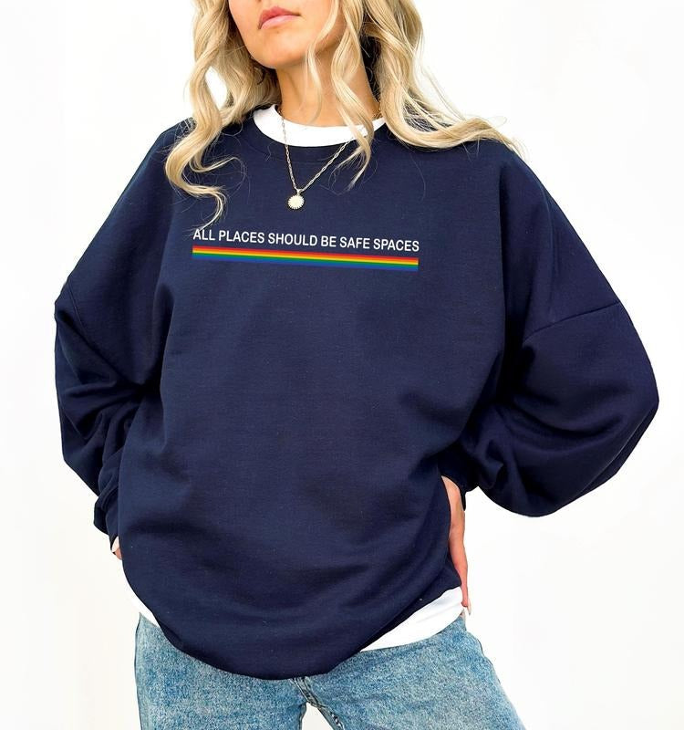 All Places Should Be Safe Spaces Human Rights LGBT - Adult & Kids T-Shirts, Sweatshirts & Hoodies apparel design preview 1