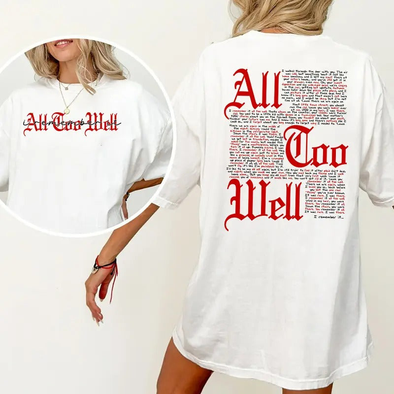 All Too Well I Remember Music Lover Red Album - Adult & Kids T-Shirts, Sweatshirts & Hoodies apparel design preview 1