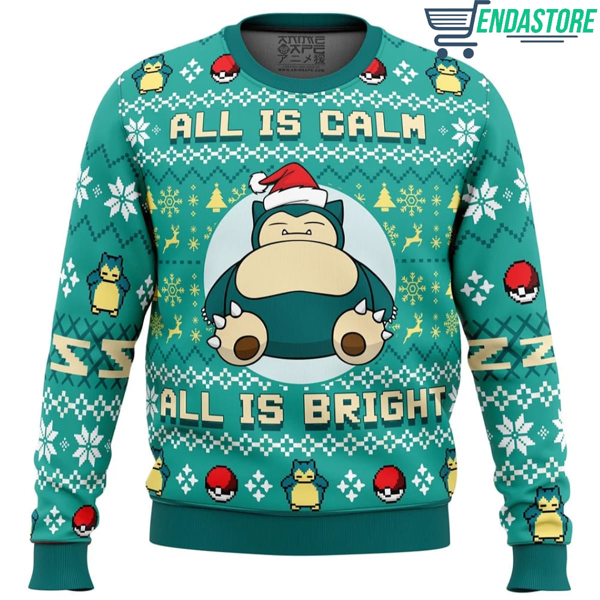 All is Calm All is Bright Snorlax 3D Christmas Sweater - Holiday Gift product image