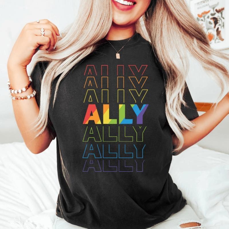 Ally Pride LGBTQ Support Rainbow Equality Love Wins - Adult & Kids T-Shirts, Sweatshirts & Hoodies apparel design preview 1