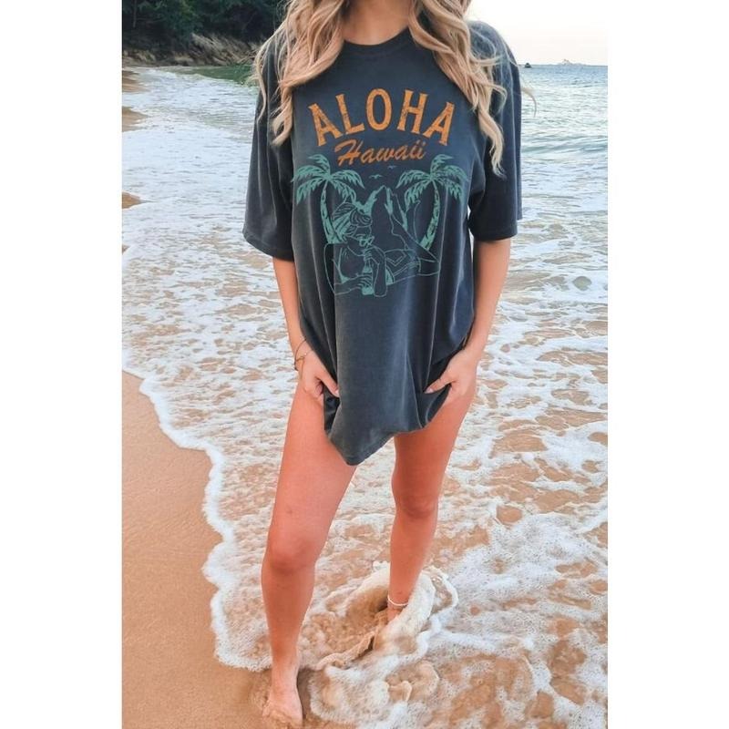 Aloha Hawaii Boho Vintage Inspired Cotton - Adult & Kids T-Shirts, Sweatshirts & Hoodies apparel design preview 1