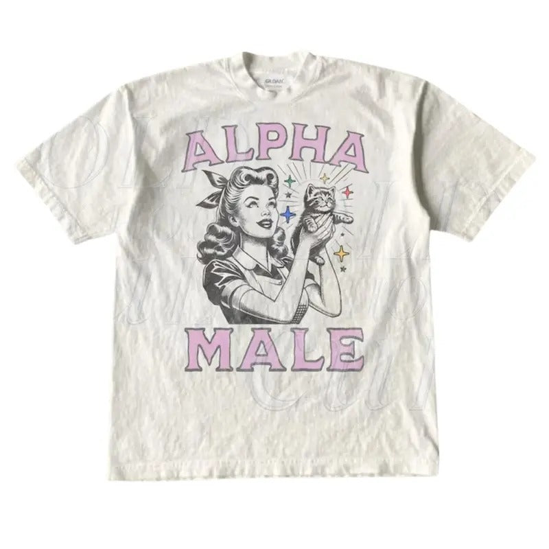 Alpha Male Kitten Retro Vintage 1940 Pop Holding - Adult & Kids T-Shirts, Sweatshirts & Hoodies apparel design preview 1