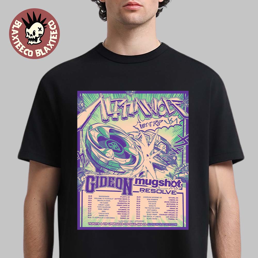 Alpha Wolf Let It Rip USA 2026 Tour City Dates - Adult & Kids T-Shirts, Sweatshirts & Hoodies apparel design preview 1