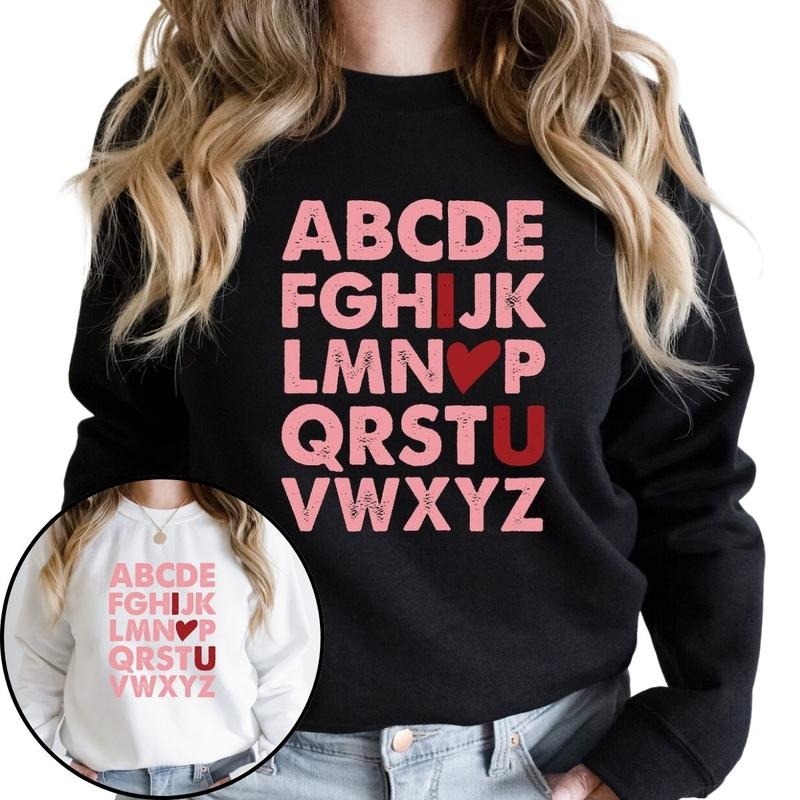 Alphabet I LOVE YOU Teacher Valentine - Adult & Kids T-Shirts, Sweatshirts & Hoodies apparel design preview 1