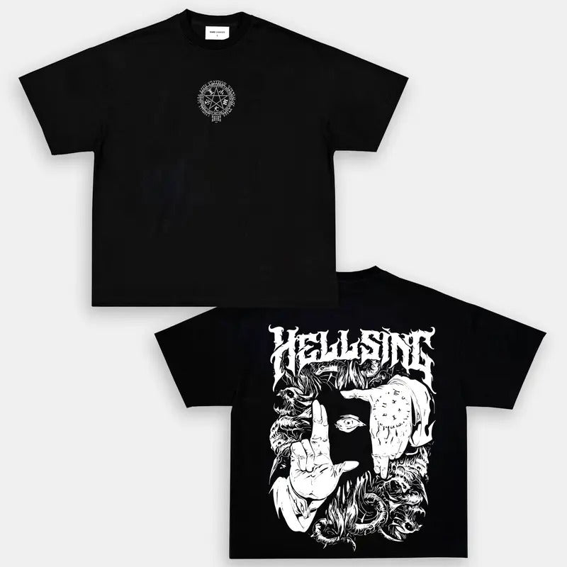 "Alucard Hellsing Hand Signs" Oversize Anime Manga - Adult & Kids T-Shirts, Sweatshirts & Hoodies apparel design preview 1