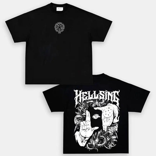 "Alucard Hellsing Hand Signs" Oversize Anime Manga - Adult & Kids T-Shirts, Sweatshirts & Hoodies apparel design preview 1