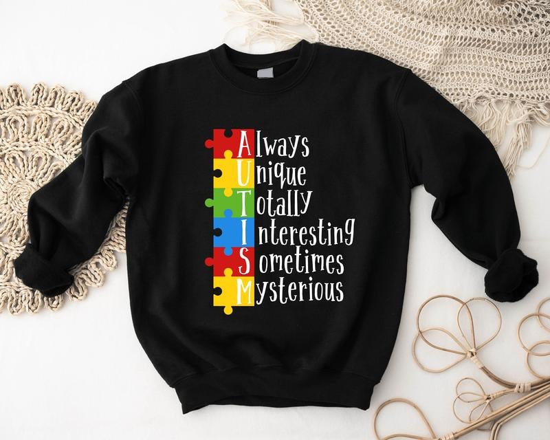 Always Unique Autism Awareness Be Kind Puzzle - Adult & Kids T-Shirts, Sweatshirts & Hoodies apparel design preview 1