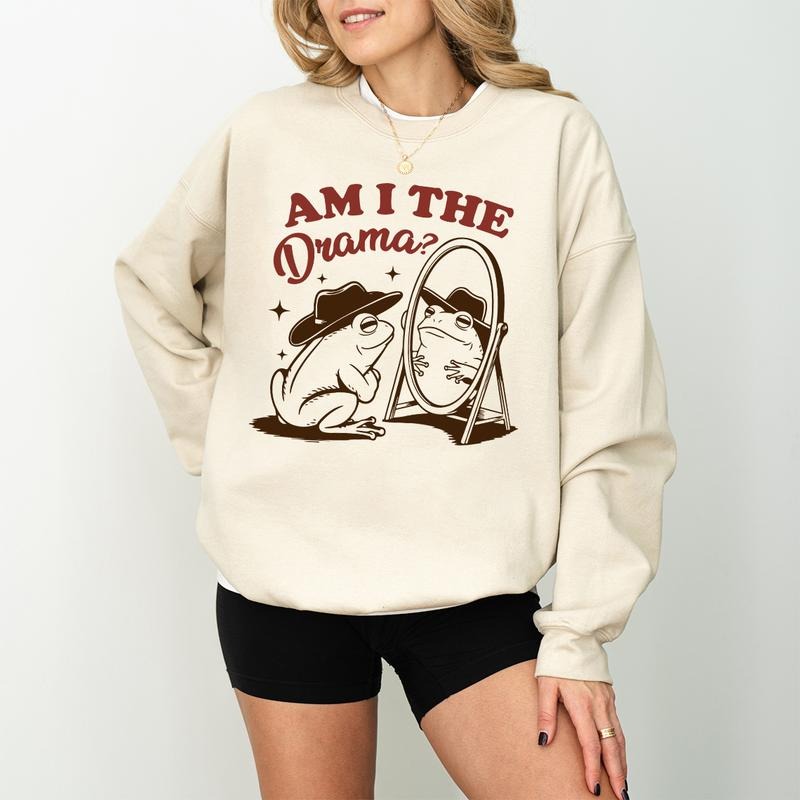 Am I Drama Cute Funny Vintage Retro Mental Health - Adult & Kids T-Shirts, Sweatshirts & Hoodies apparel design preview 1
