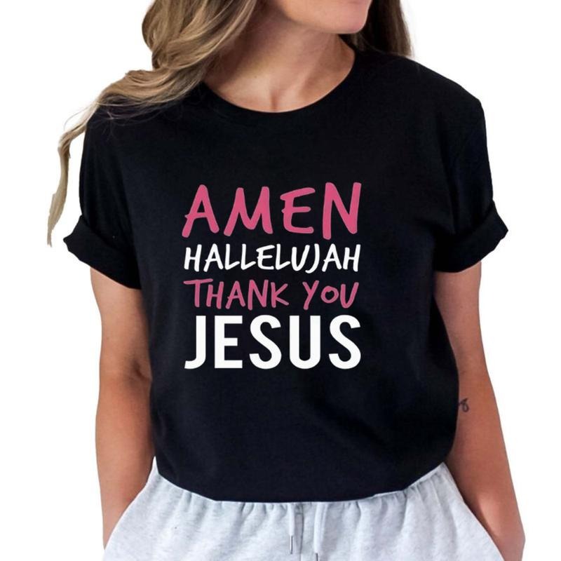 Amen Hallelujah Thank You Jesus Pure Cotton Casual - Adult & Kids T-Shirts, Sweatshirts & Hoodies apparel design preview 1
