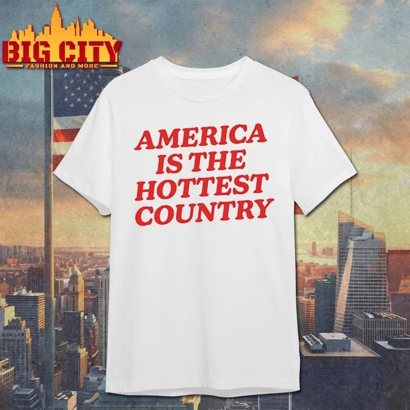 America is the hottest country red text - Adult & Kids T-Shirts, Sweatshirts & Hoodies apparel design preview 1