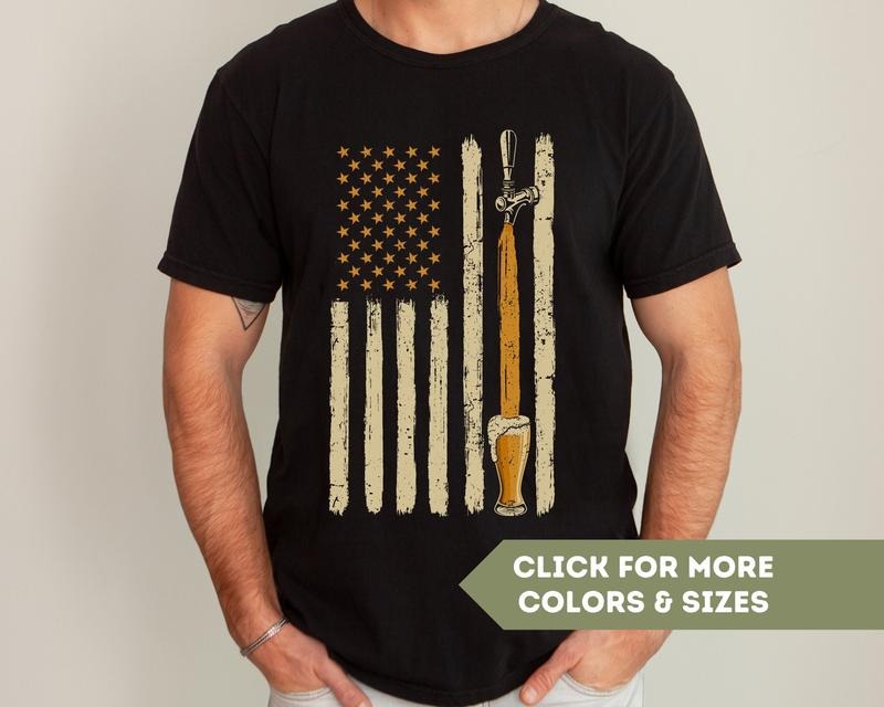 American Flag Craft Beer Tap Lover Patriotic Usa Dad - Adult & Kids T-Shirts, Sweatshirts & Hoodies apparel design preview 1