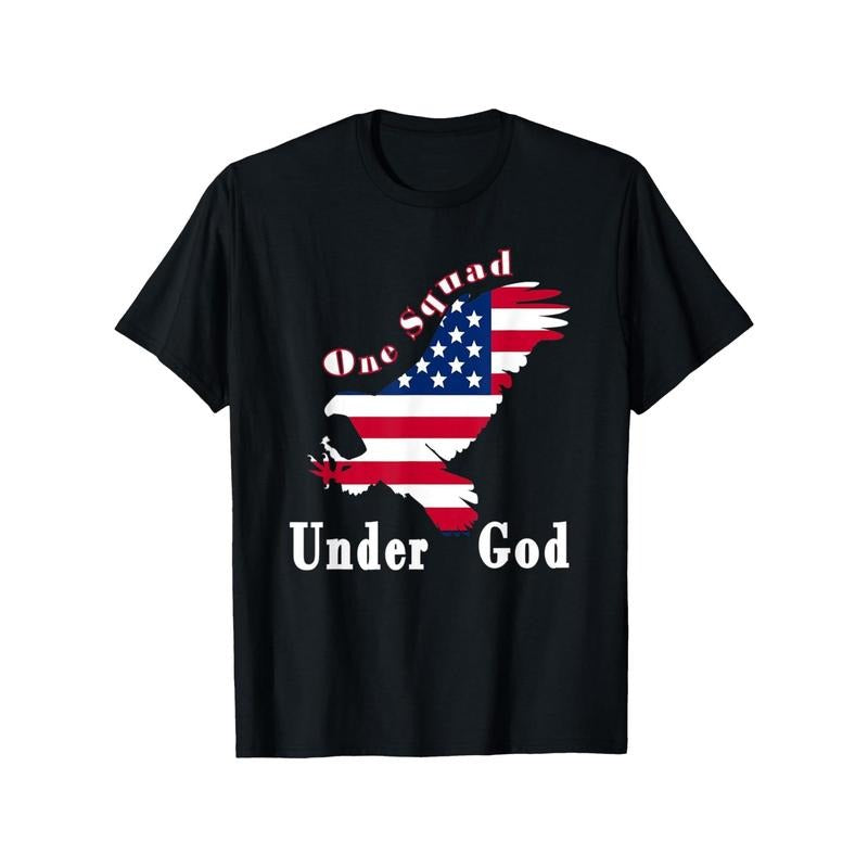 American Flag One Squad Under God USA Eagle Patriotic - Adult & Kids T-Shirts, Sweatshirts & Hoodies apparel design preview 1