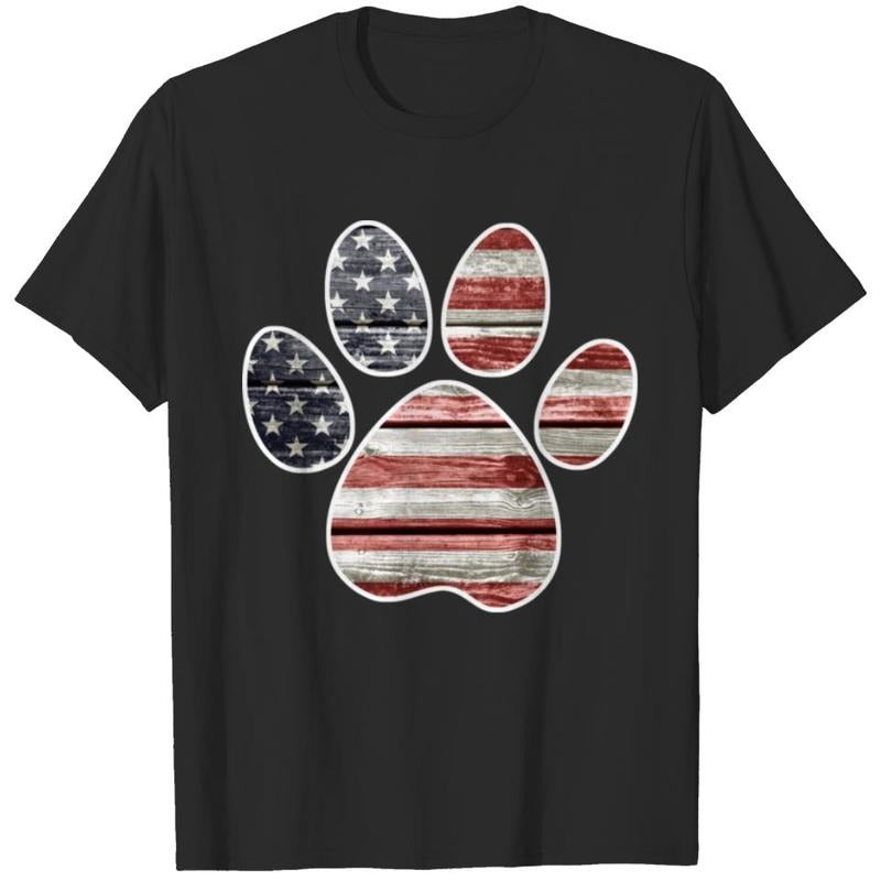 American Flag Paw Print Merica USA 4th July Dog Lover - Adult & Kids T-Shirts, Sweatshirts & Hoodies apparel design preview 1