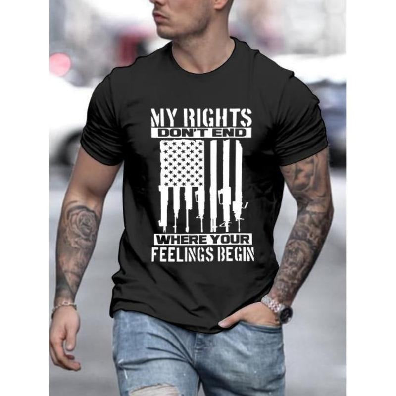 American Flag Print Round Crew Neck Short Sleeve - Adult & Kids T-Shirts, Sweatshirts & Hoodies apparel design preview 1