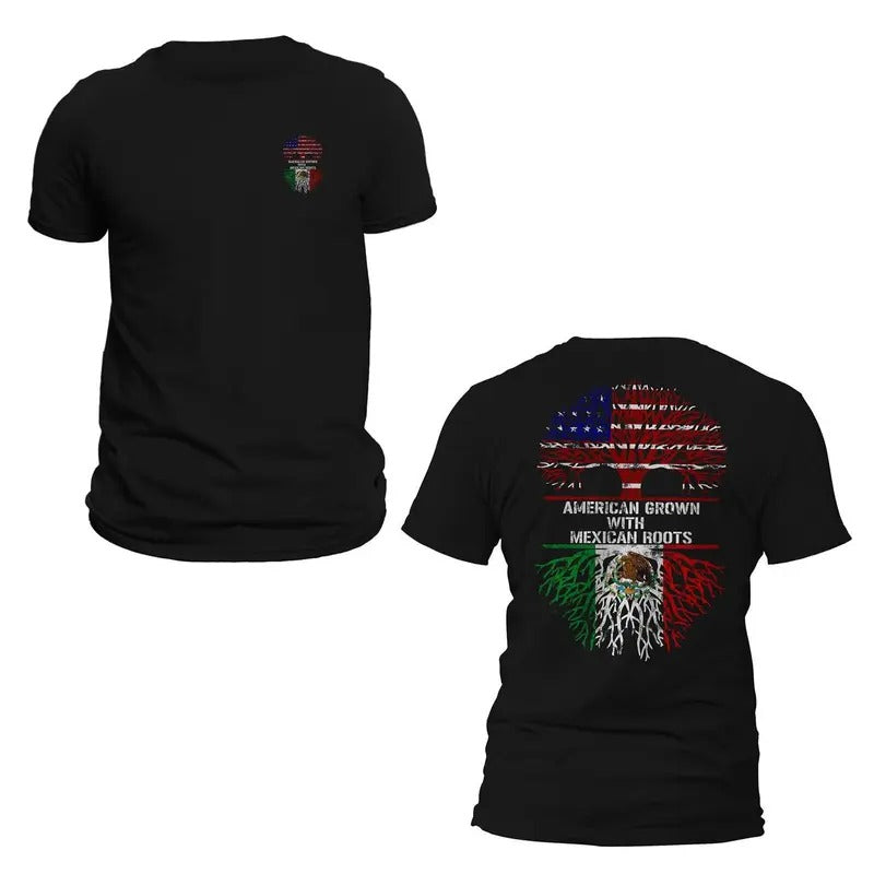 American Grown Mexican Roots Front Back Print Casual - Adult & Kids T-Shirts, Sweatshirts & Hoodies apparel design preview 1