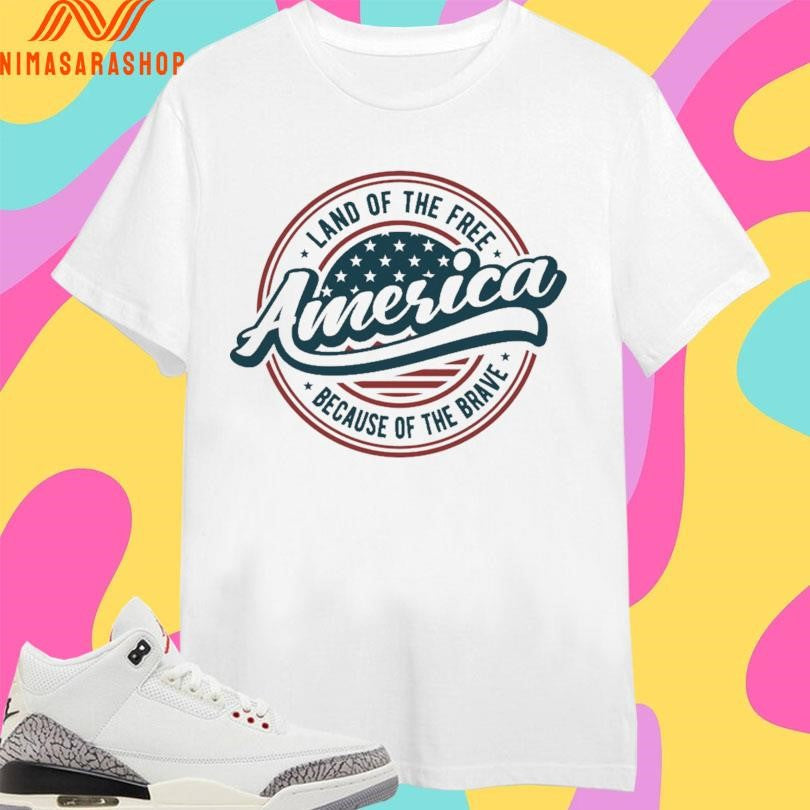 American Land Of The Free Because Brave Logo - Adult & Kids T-Shirts, Sweatshirts & Hoodies apparel design preview 1