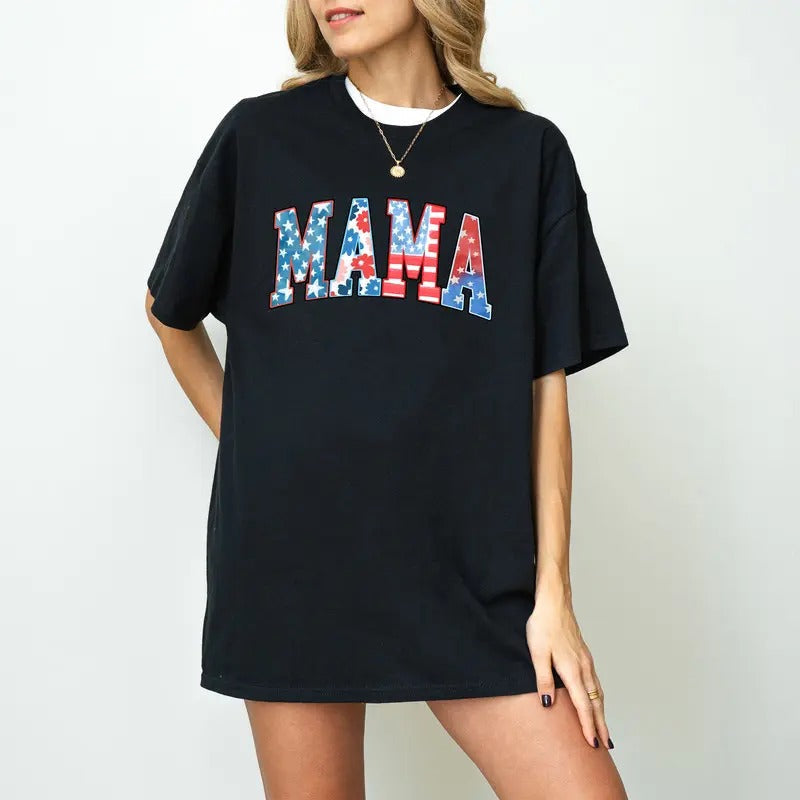 American Mama 4th July Independence Day Patriotic - Adult & Kids T-Shirts, Sweatshirts & Hoodies apparel design preview 1