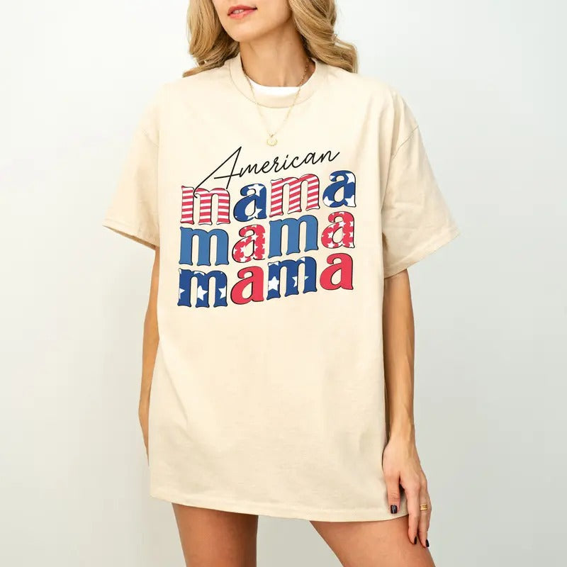 American Mama Patriotic Family 4th July Fourth - Adult & Kids T-Shirts, Sweatshirts & Hoodies apparel design preview 1