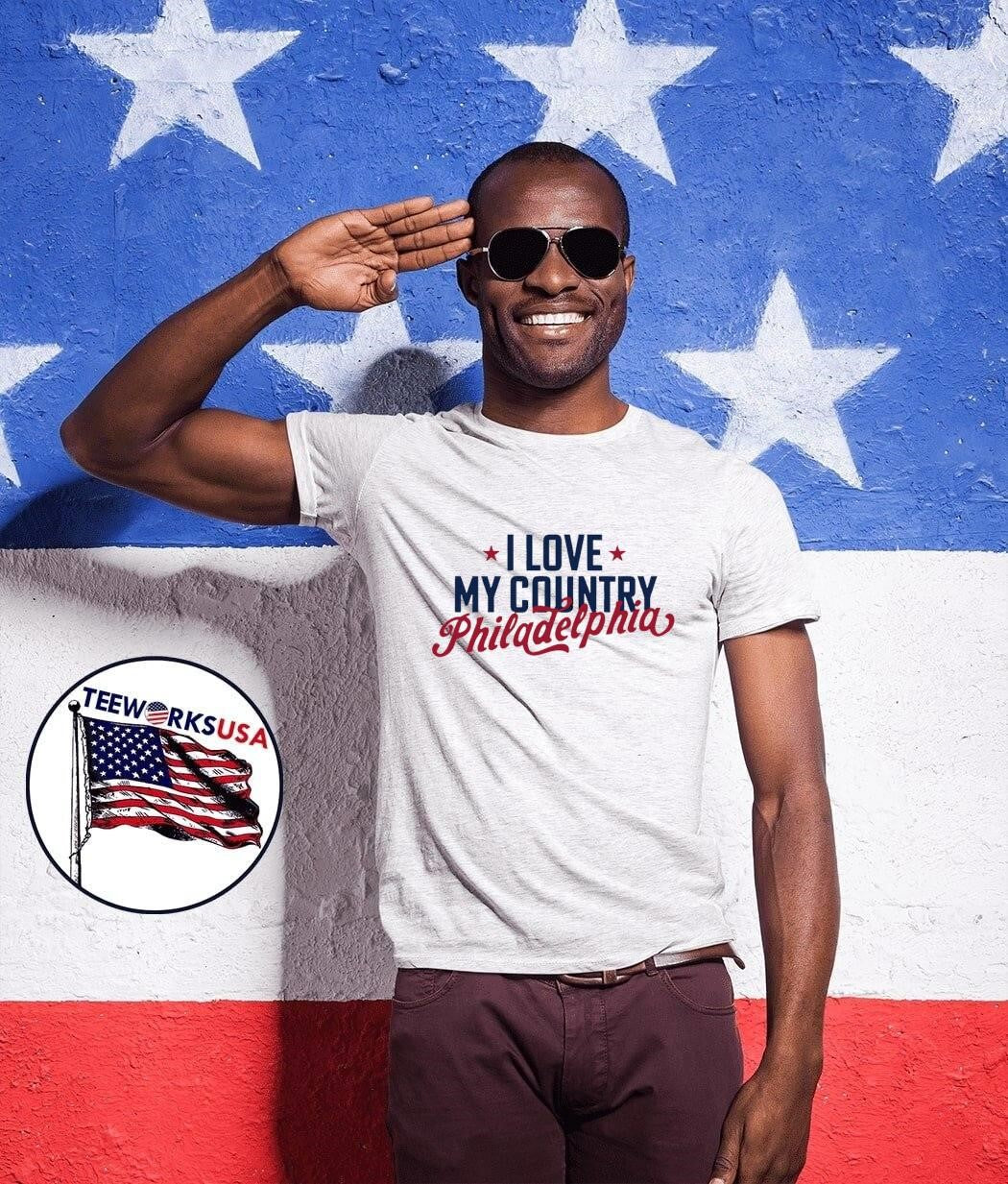 American Pride Apparel I Love My Country Philadelphia - Adult & Kids T-Shirts, Sweatshirts & Hoodies apparel design preview 1