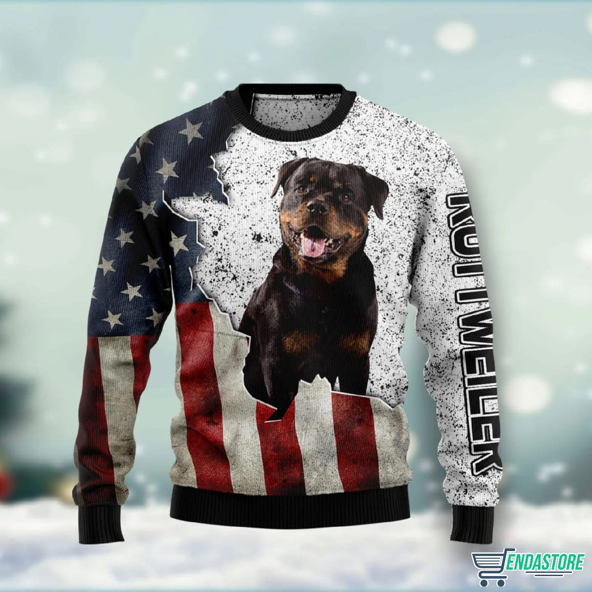 American Rottweiler 3D Ugly Christmas Sweater - Holiday Gift product image