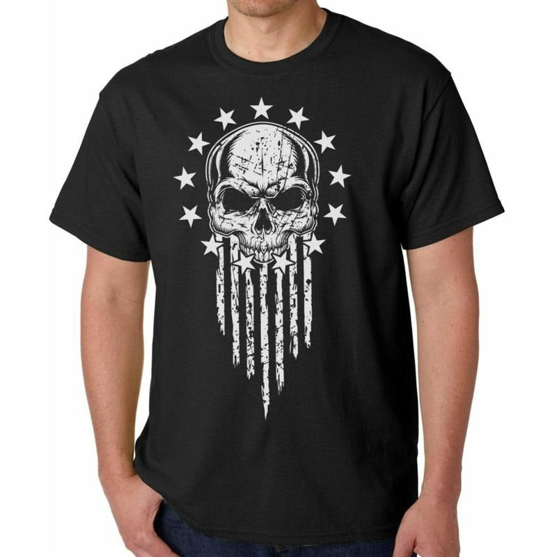 American Warrior Patriot USA Flag Skull Military - Adult & Kids T-Shirts, Sweatshirts & Hoodies apparel design preview 1