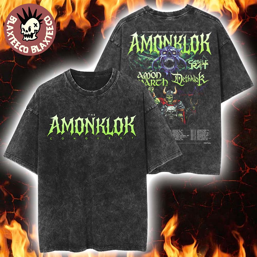 Amonklok Conquest Tour North America 2026 With Castle - Adult & Kids T-Shirts, Sweatshirts & Hoodies apparel design preview 1