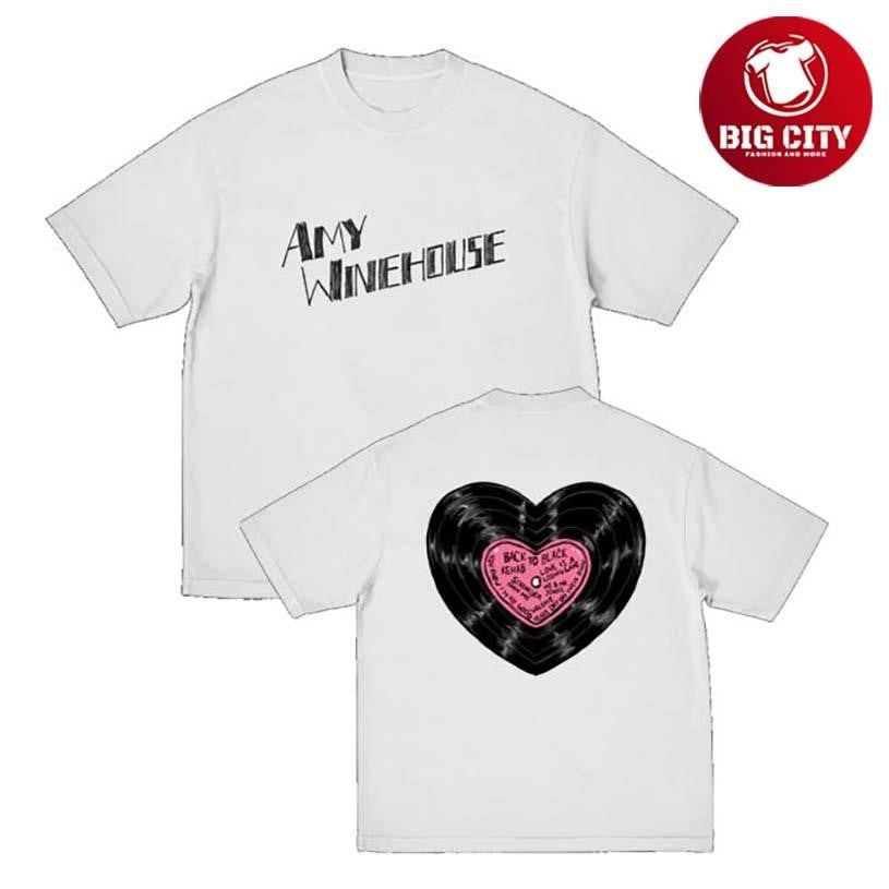 Amy Winehouse Heart Vinyl Two Sided - Adult & Kids T-Shirts, Sweatshirts & Hoodies apparel design preview 1