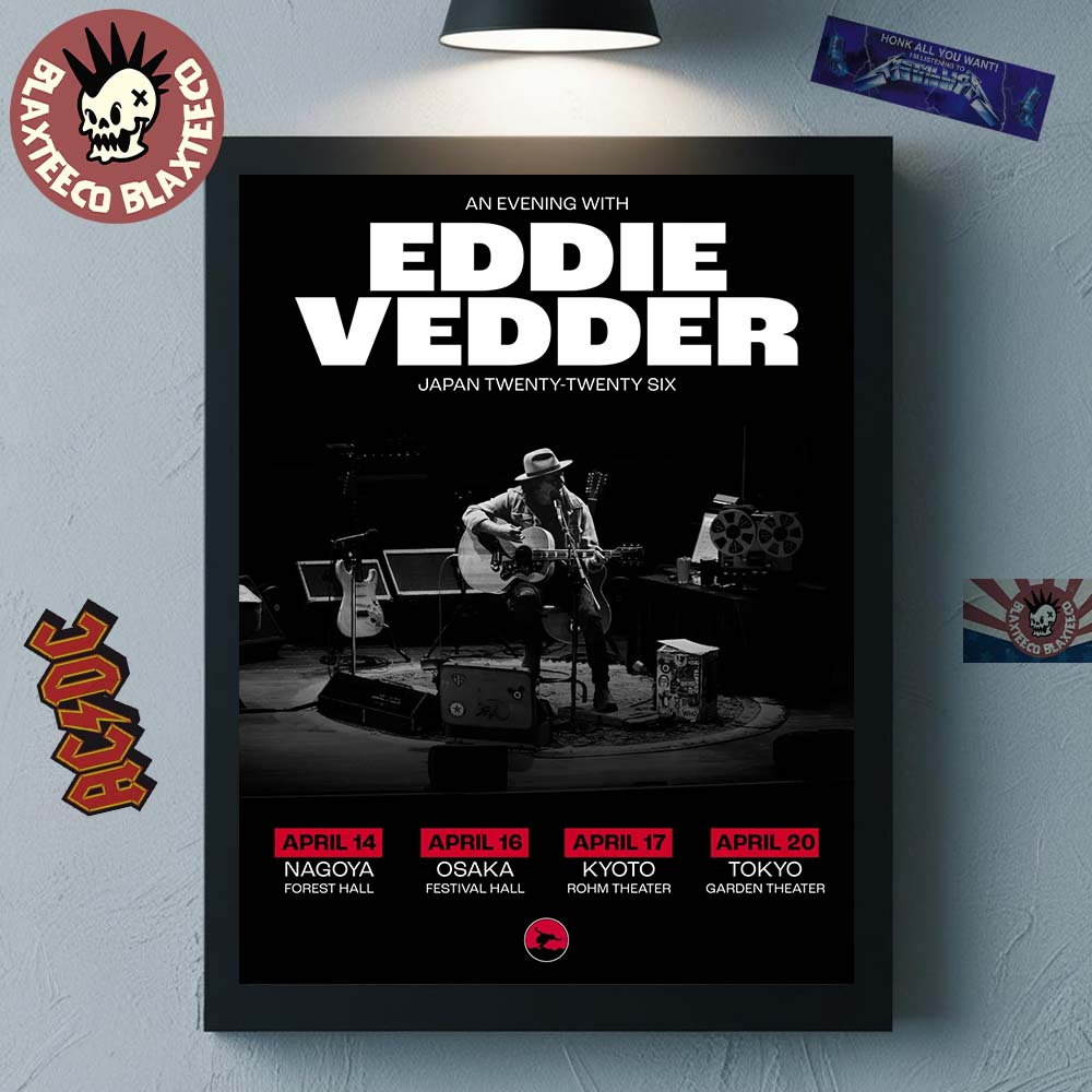 An Evening With Eddie Vedder Japan 2026 Solo Tour On - Adult & Kids T-Shirts, Sweatshirts & Hoodies apparel design preview 1