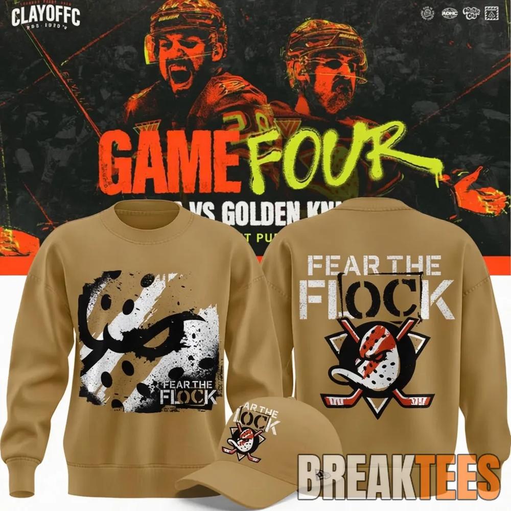 Anaheim Ducks 2026 Fear The Flock Playoff Limited - Adult & Kids T-Shirts, Sweatshirts & Hoodies apparel design preview 1