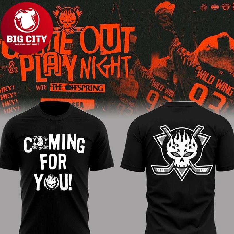 Anaheim Ducks Come Out Play Night With The Offspring - Adult & Kids T-Shirts, Sweatshirts & Hoodies apparel design preview 1