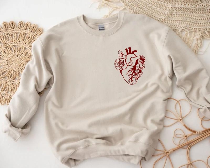 Anatomical Floral Heart Cardiac Nurse Er Sshirt - Adult & Kids T-Shirts, Sweatshirts & Hoodies apparel design preview 1