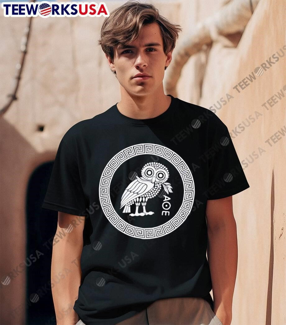 Ancient Greek Philosophy Aesthetic Owl AOE Symbol - Adult & Kids T-Shirts, Sweatshirts & Hoodies apparel design preview 1