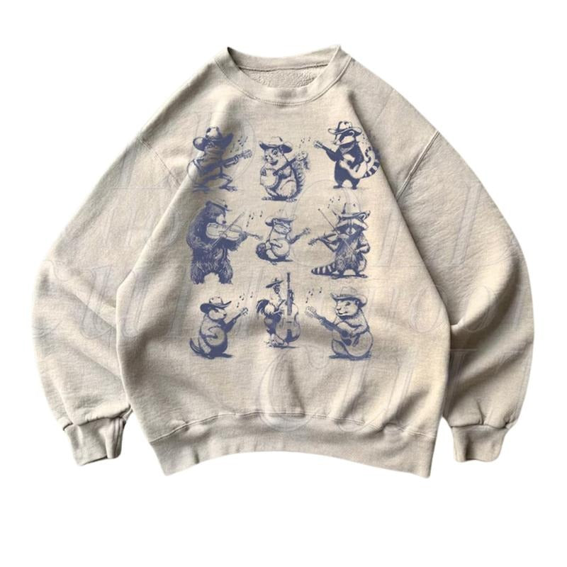 Animal Musicians Retro Bear Guitar Cute Trash Panda - Adult & Kids T-Shirts, Sweatshirts & Hoodies apparel design preview 1