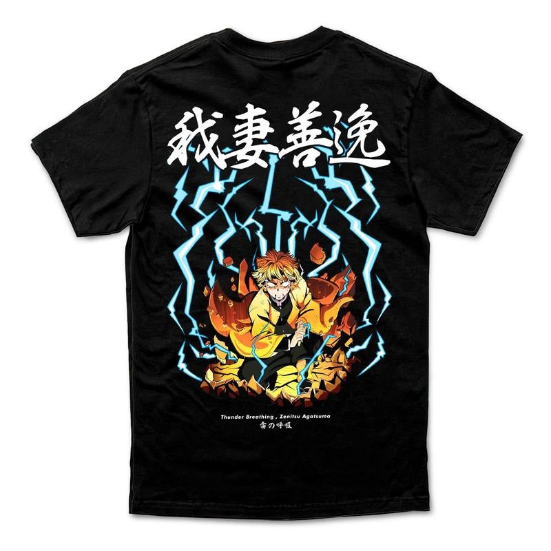 Anime Zenitsu Manga Lover Fan Otaku Cool Oversize - Adult & Kids T-Shirts, Sweatshirts & Hoodies apparel design preview 1