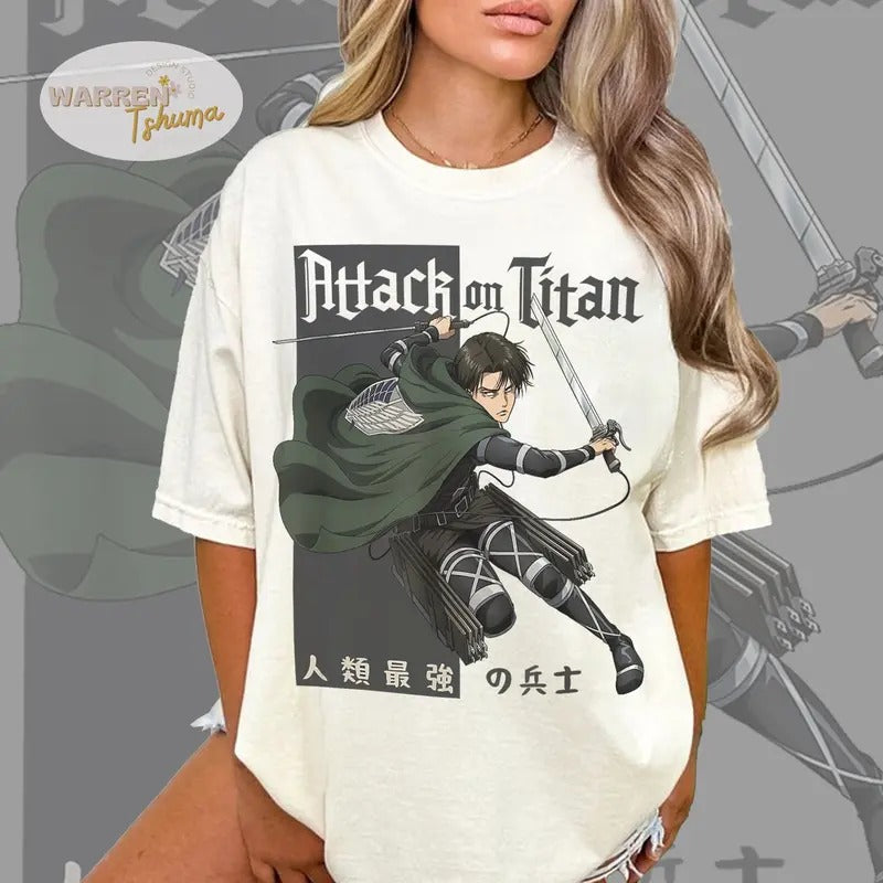 Anime Levi Ackerman AOT Season 4 Captain Lover JP - Adult & Kids T-Shirts, Sweatshirts & Hoodies apparel design preview 1