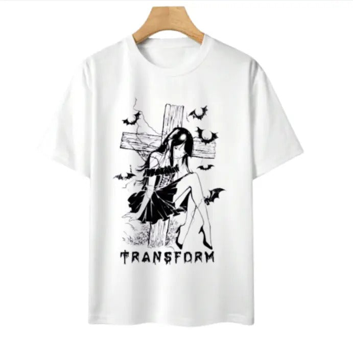 Anime High Street Vintage Snowflake Print Distressed - Adult & Kids T-Shirts, Sweatshirts & Hoodies apparel design preview 1