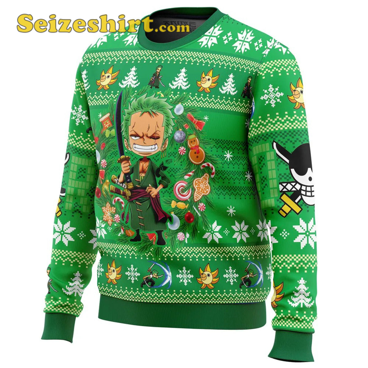 Anime Zoro One Piece Ugly Christmas Sweater - Holiday Gift product image 2