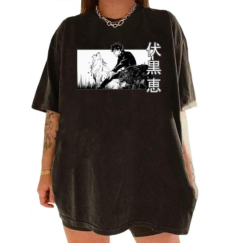 Anime Vintage Megumi Fushiguro Divine Dog Toji Fan - Adult & Kids T-Shirts, Sweatshirts & Hoodies apparel design preview 1