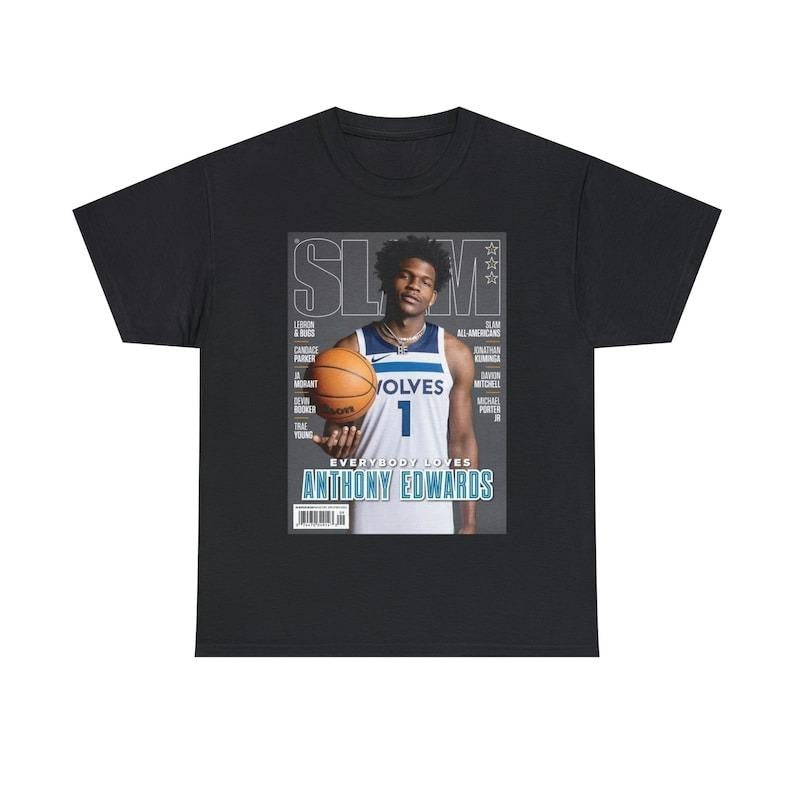 Anthony Edwards Minnesota Timberwolves Nba Slam Cover - Adult & Kids T-Shirts, Sweatshirts & Hoodies apparel design preview 1