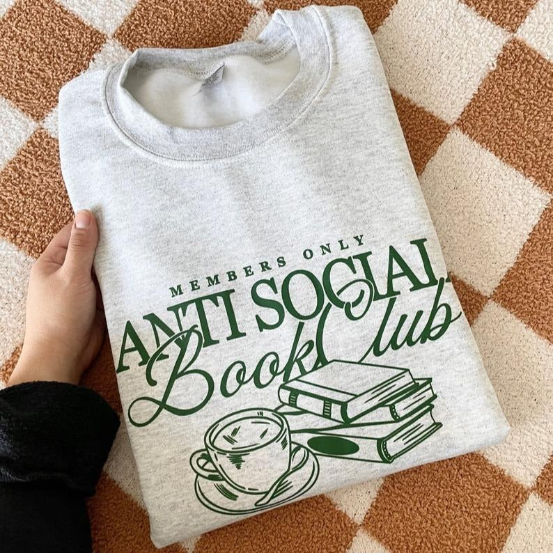 Anti Social Book Club Bookish Bookworm Lovers - Adult & Kids T-Shirts, Sweatshirts & Hoodies apparel design preview 1