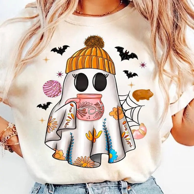Aqui Espantan Mexican Halloween Spanish Spooky Latina - Adult & Kids T-Shirts, Sweatshirts & Hoodies apparel design preview 1