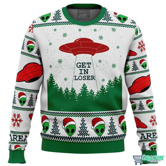 Area 51 Alien Get in Loser 3D Ugly Christmas Sweater - Holiday Gift product image