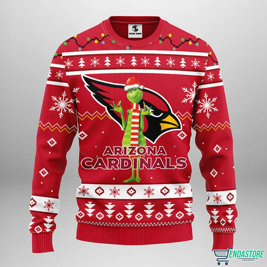 Arizona Cardinals Funny Grnch 3D Ugly Christmas Sweater - Holiday Gift product image