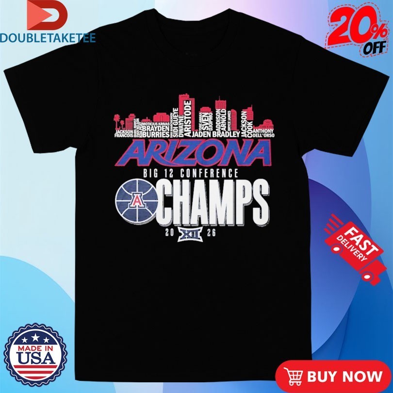 Arizona Wildcats Big 12 Conference Champions 2026 - Adult & Kids T-Shirts, Sweatshirts & Hoodies apparel design preview 1