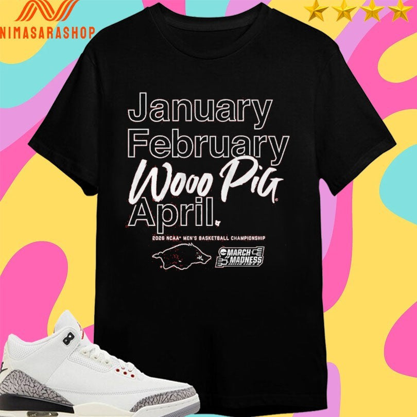 Arkansas Razorbacks Mbb March Madness Month January - Adult & Kids T-Shirts, Sweatshirts & Hoodies apparel design preview 1