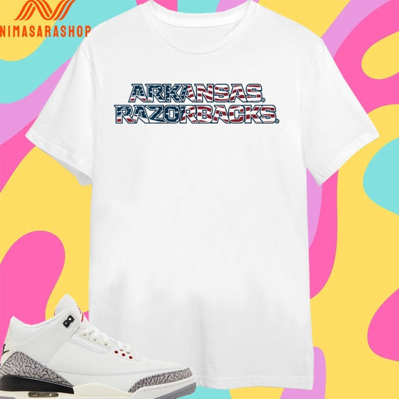 Arkansas Razorbacks Patriotic Marks Wordmark Stack - Adult & Kids T-Shirts, Sweatshirts & Hoodies apparel design preview 1