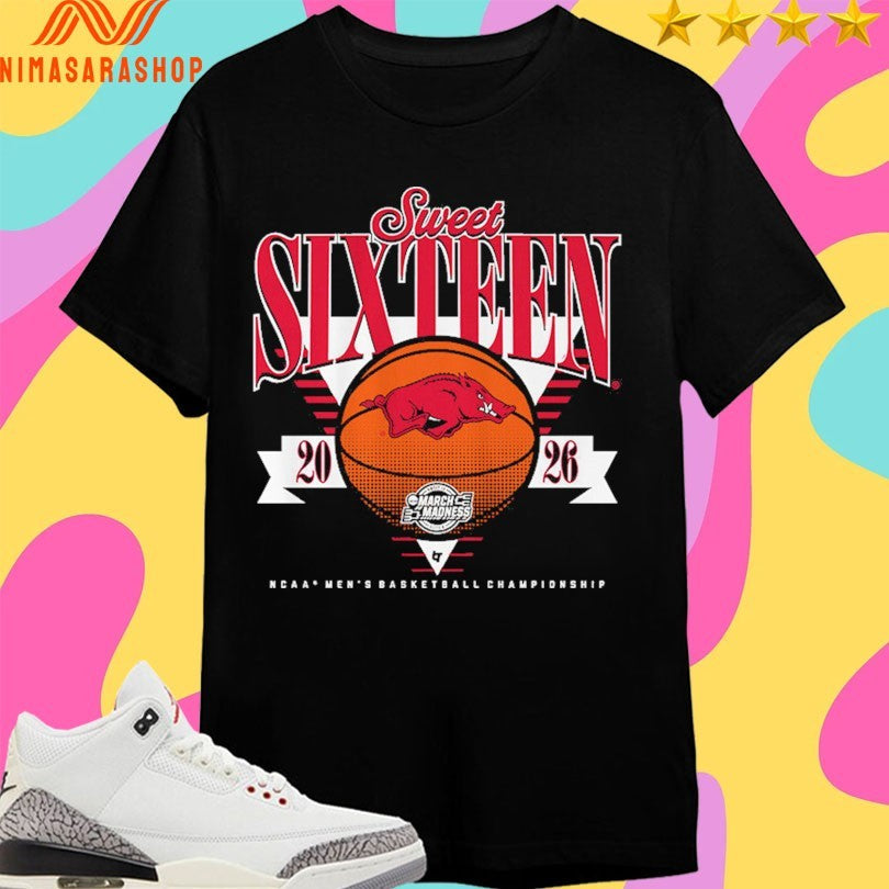 Arkansas Razorbacks Sweet Sixteen 2026 NCAA - Adult & Kids T-Shirts, Sweatshirts & Hoodies apparel design preview 1